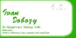 ivan dobozy business card
