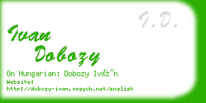 ivan dobozy business card